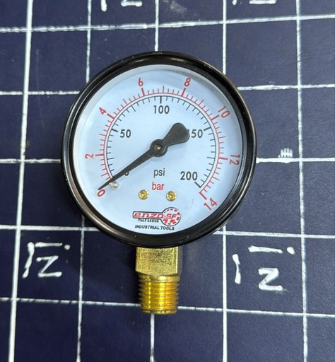 [PSI-200] MANOMETRO 0-200 PSI 14 BAR